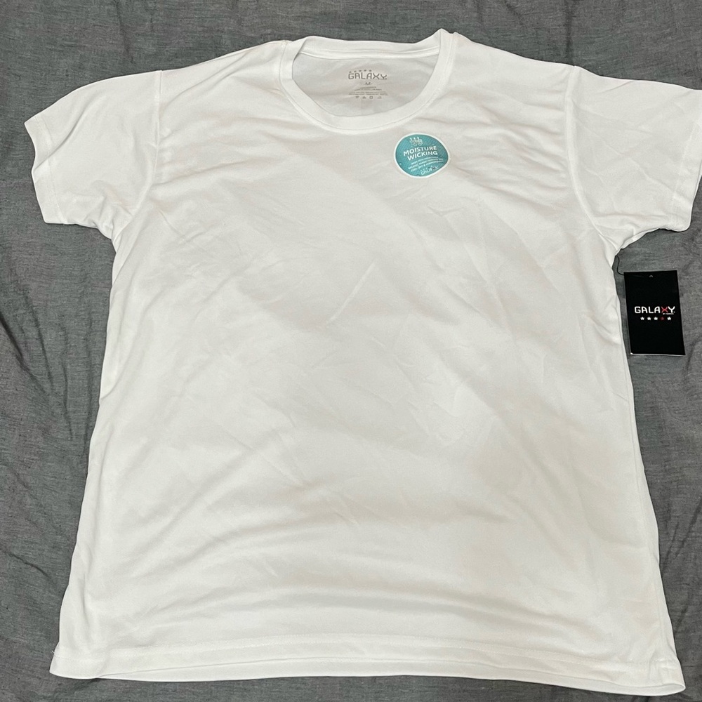 Galaxy By Harvic Moisture-Wicking White Tee